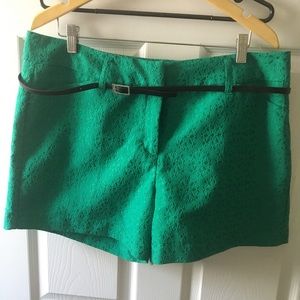 Emerald Belted Shorts